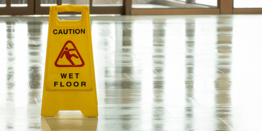 Wet floor sign.